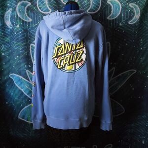 Santa Cruz Jackpot Dot Dusty Blue Pullover Hoodie Size S Unisex